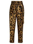 Matchesfashion.com Petar Petrov - Harell Leopard Print Jacquard Trousers - Womens - Gold Multi