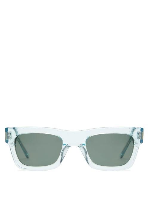 Matchesfashion.com Sun Buddies - Greta Square Acetate Sunglasses - Mens - Blue
