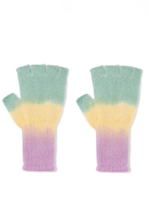 The Elder Statesman - Hot Dip-dye Cashmere Fingerless Gloves - Womens - Multi