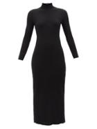 Balenciaga - Cable-knit Wool-blend Dress - Womens - Black