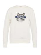 Matchesfashion.com Maison Kitsun - Fox Print Cotton Jersey Sweatshirt - Mens - Beige