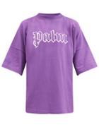 Matchesfashion.com Palm Angels - Logo-print Oversized Cotton T-shirt - Mens - Purple