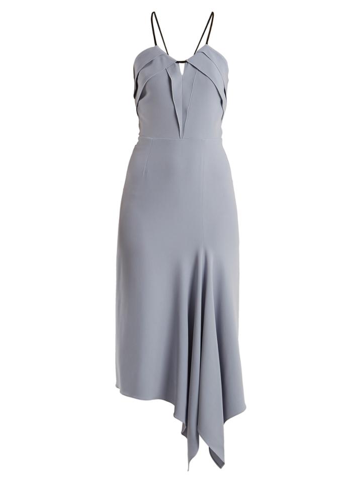 Roland Mouret Fazeley V-neck Sleeveless Crepe Midi Dress