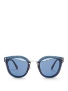 Matchesfashion.com Miu Miu - Glitter Embellished Cat Eye Sunglasses - Womens - Blue Multi