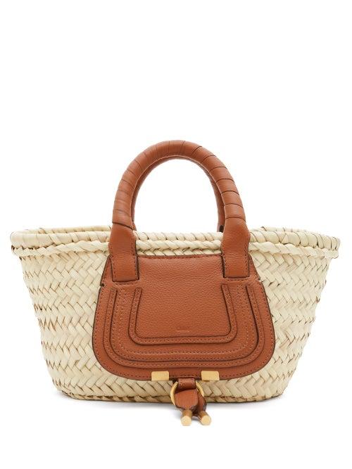 Chlo - Marcie Raffia And Leather Tote Bag - Womens - Tan