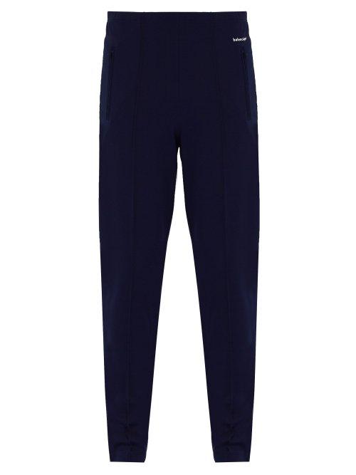 Matchesfashion.com Balenciaga - Logo Print Jersey Track Pants - Mens - Navy
