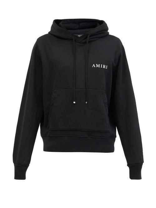 Matchesfashion.com Amiri - Logo-print Cotton-jersey Hooded Sweatshirt - Mens - Black White