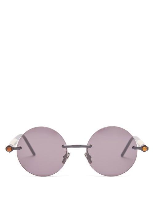 Kuboraum - P50 Round Sunglasses - Mens - Grey