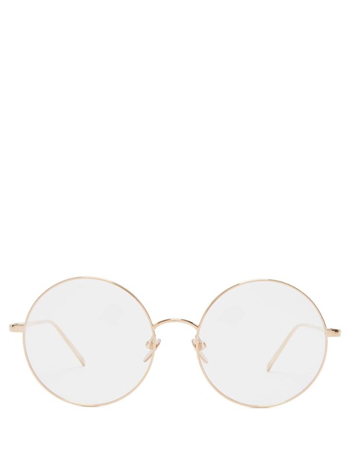 Linda Farrow Round-frame Rose Gold-plated Glasses