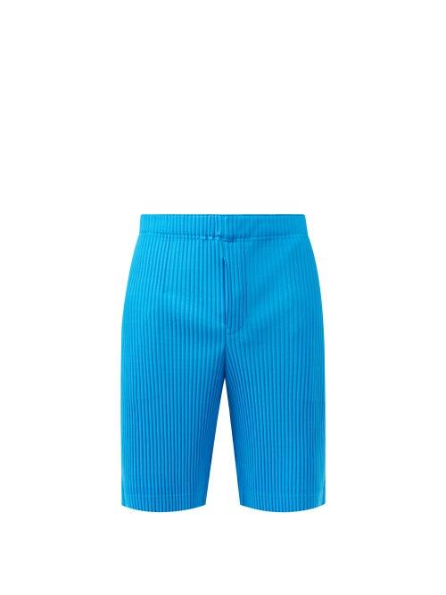 Homme Pliss Issey Miyake - Technical-pleated Shorts - Mens - Blue