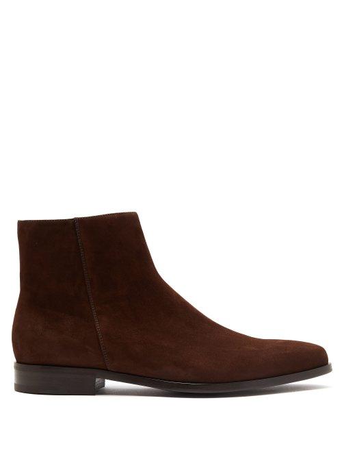 Matchesfashion.com Prada - Suede Chelsea Boots - Mens - Brown
