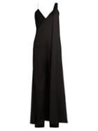 Matchesfashion.com Esteban Cortzar - Cape Back Wide Leg Wool Jumpsuit - Womens - Black