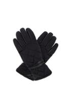 Matchesfashion.com Bogner - Cindy Quilted Soft-shell And Leather Gloves - Womens - Black