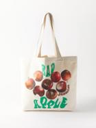 Jw Anderson - Bad Apple-print Canvas Tote Bag - Womens - Beige Multi