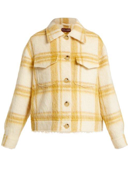 Matchesfashion.com Alexachung - Checked Wool Blend Jacket - Womens - White Print
