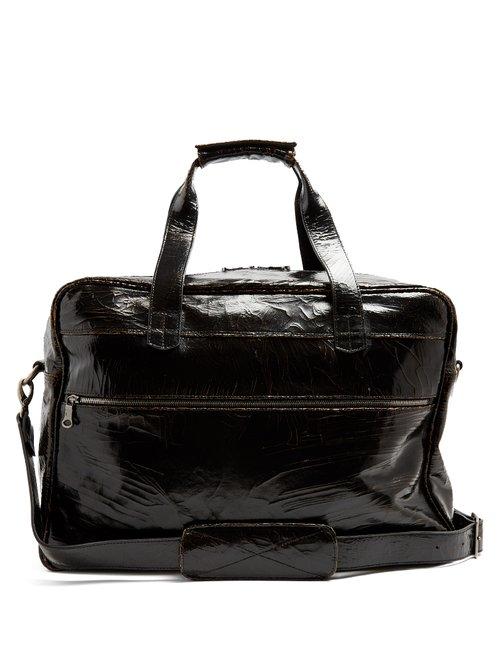 Matchesfashion.com Marc Marmel - Midi Marc Cracked Leather Holdall - Mens - Black