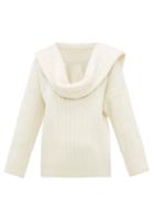 Matchesfashion.com Jacquemus - Draped Sleeve Virgin Wool Blend Sweater - Womens - Ivory