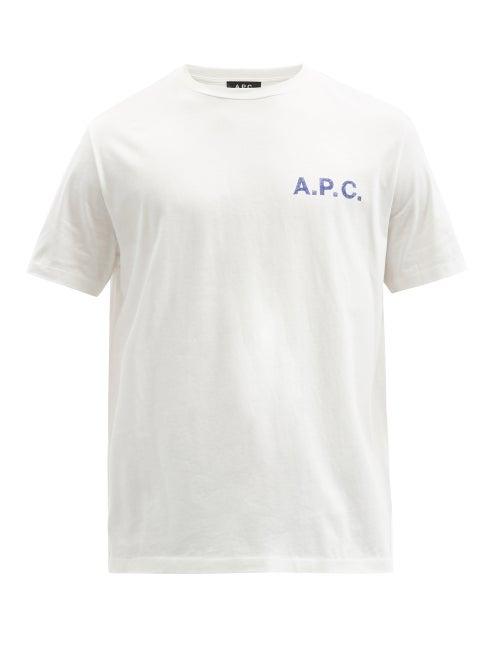 Mens Rtw A.p.c. - Daniel Logo-print Cotton-jersey T-shirt - Mens - White