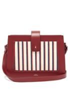 Matchesfashion.com A.p.c. - Albane Canvas And Leather Cross Body Bag - Womens - Burgundy Multi