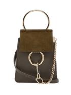 Matchesfashion.com Chlo - Faye Mini Suede Panel Leather Cross Body Bag - Womens - Dark Green
