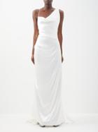Vivienne Westwood - Minerva Asymmetric Silk-satin Gown - Womens - Ivory