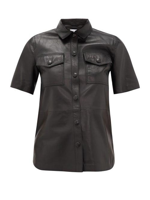 Matchesfashion.com Stand Studio - Danna Leather Shirt - Womens - Black