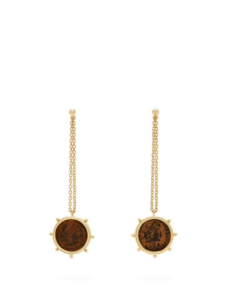 Dubini Constantine 18kt Gold Coin Earrings