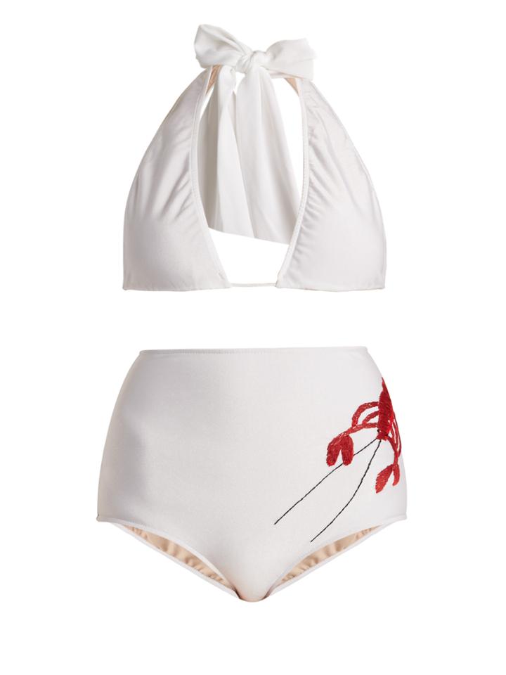 Adriana Degreas Lobster-embroidered Triangle Bikini