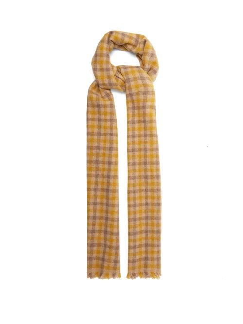 Matchesfashion.com Acne Studios - Varney Small Checked Wool-blend Scarf - Womens - Beige Print