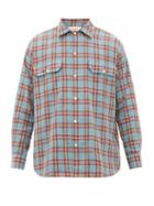 Matchesfashion.com Holiday Boileau - Check Cotton Work Shirt - Mens - Light Blue