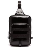 Matchesfashion.com Balmain - One Shoulder Cross Body Leather Backpack - Mens - Black