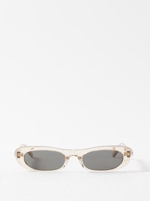 Saint Laurent Eyewear - Cat-eye Acetate Sunglasses - Womens - Nude Multi