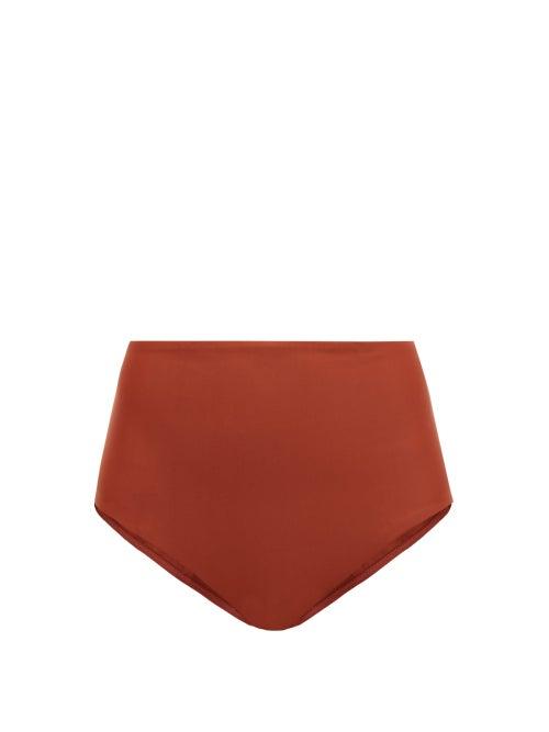 Matchesfashion.com Matteau - The High Waist Bikini Briefs - Womens - Dark Red