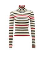 Matchesfashion.com Jw Anderson - Zipped High-neck Striped Wool Sweater - Womens - Multi