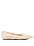 Matchesfashion.com Sophia Webster - Bibi Butterfly Embroidered Leather Flats - Womens - Nude