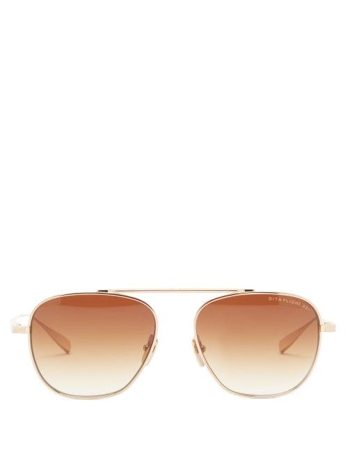 Dita Eyewear - Flight 14kt Gold-plated Titanium Sunglasses - Mens - Gold