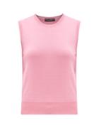 Matchesfashion.com Dolce & Gabbana - Sleeveles Silk Sweater - Womens - Light Pink