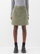 A.p.c. - New Lea Patch-pocket Cotton-canvas Mini Skirt - Womens - Khaki
