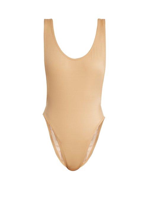 Matchesfashion.com Norma Kamali - Marissa High Cut Leg Swimsuit - Womens - Nude