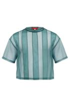 Matchesfashion.com Eckhaus Latta - Striped Sheer T Shirt - Mens - Blue