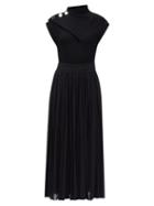 Matchesfashion.com Proenza Schouler - Pleated Knit-panel Jersey Midi Dress - Womens - Black