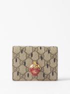 Gucci - Strawberry-plaque Gg-supreme Canvas Wallet - Womens - Beige Multi