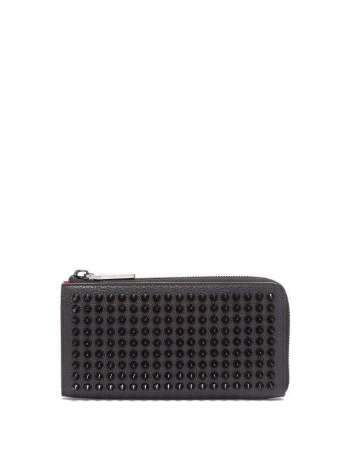 Matchesfashion.com Christian Louboutin - M Tinos Spike Stud Leather Wallet - Mens - Black