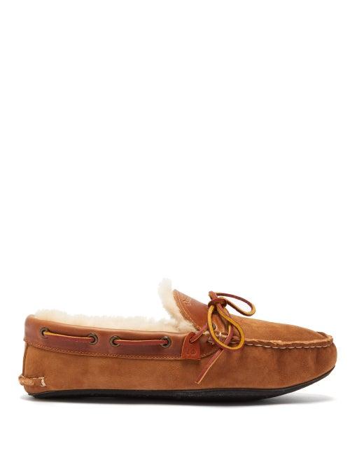 Matchesfashion.com Quoddy - Fireside Shearling Lined Suede Loafers - Mens - Brown
