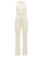 Matchesfashion.com William Vintage - Courrges Ribbed Wool Jumpsuit - Womens - Ivory
