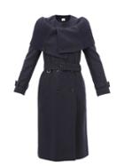 Burberry - Kingscote Wool-blend Trench Coat - Womens - Navy