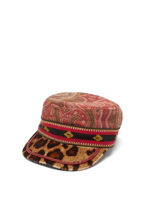 Etro - Paisley-jacquard And Leopard-print Cap - Womens - Multi