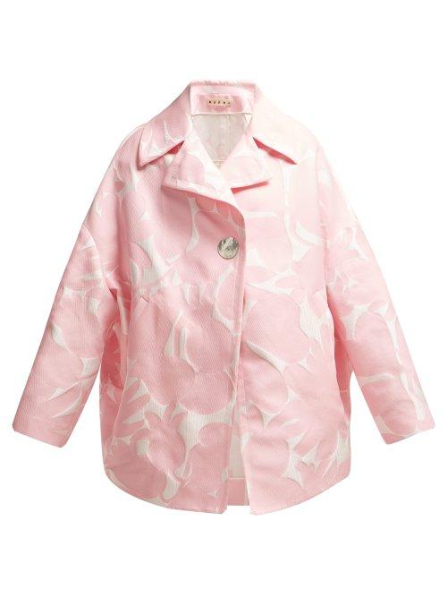 Matchesfashion.com Marni - Avery Floral Jacquard Coat - Womens - Pink White