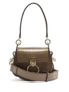 Matchesfashion.com Chlo - Tess Small Crocodile-effect Leather Bag - Womens - Green