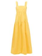 Matchesfashion.com Three Graces London - Cosette Organic Cotton-poplin Maxi Dress - Womens - Yellow